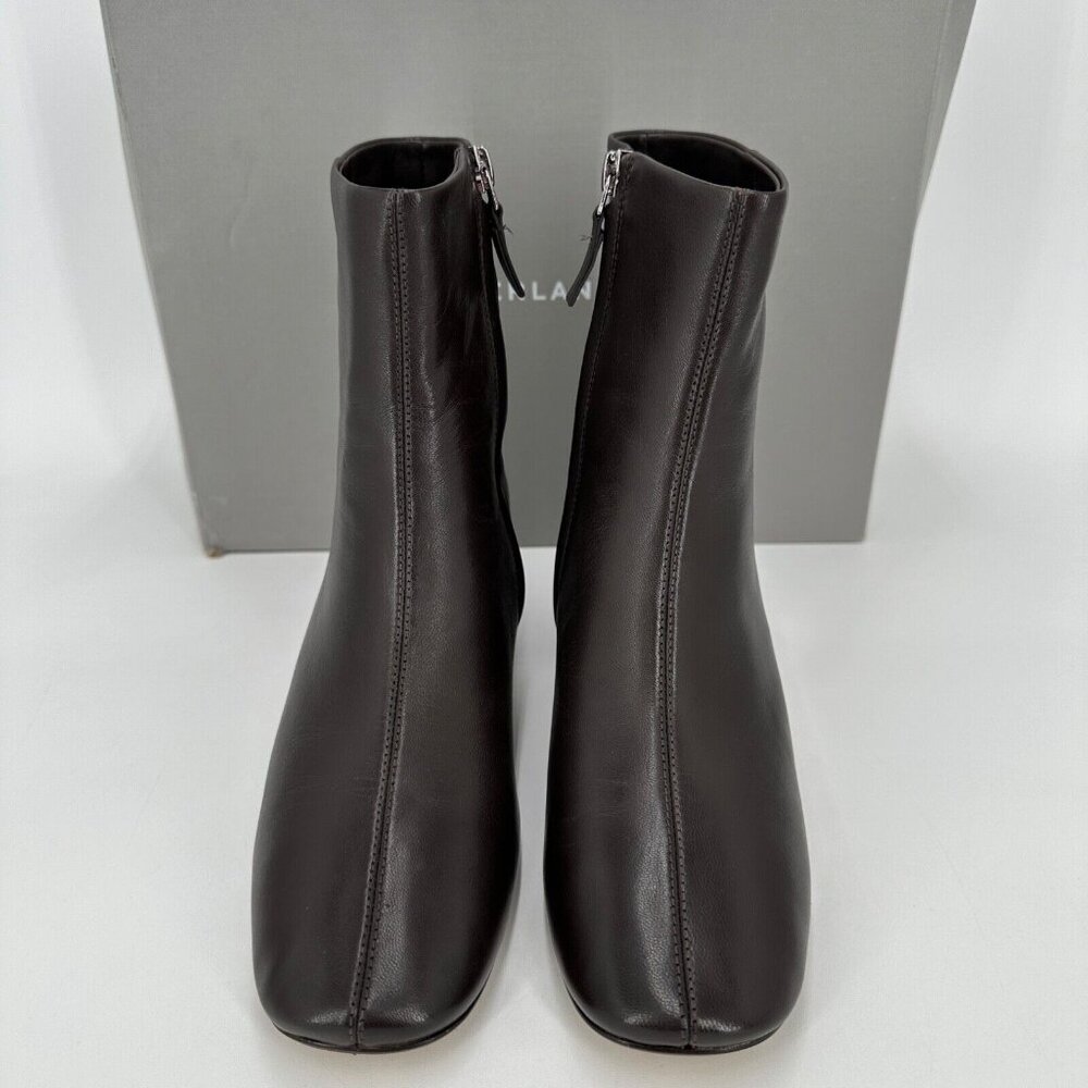 Everlane The Day Boot Dark Brown Leather sz 8.5 Side Zip Ankle Bootie Square Toe - Picture 6 of 10